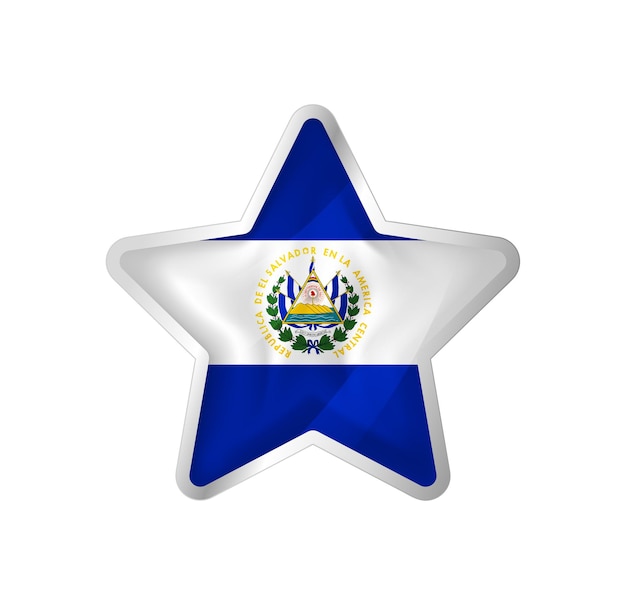 Vector bandera de el salvador en estrella. plantilla de estrella y bandera de botón. fácil edición y vector en grupos.