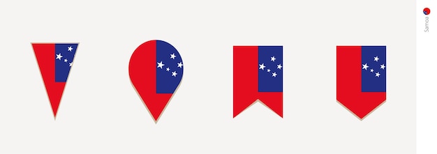 Bandera de Samoa en la ilustración de vector de diseño vertical