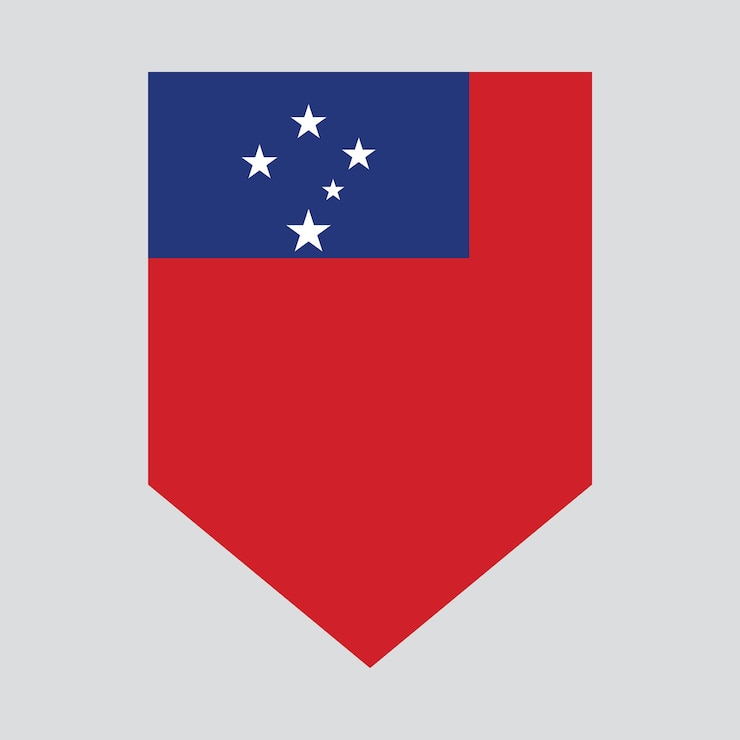 Vector bandera de samoa en el marco en forma de escudo