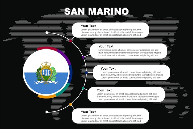 Vector bandera de san marinp forma de rompecabezas vector rompecabezas mapa bandera de san marinp para niños