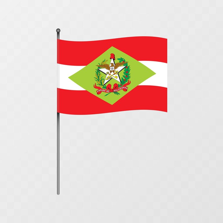 Vector la bandera de santa catarina en el mástil ilustración vectorial