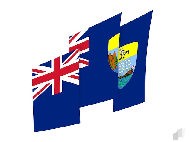 Bandera de Santa Elena en un diseño abstracto rasgado Diseño moderno de la bandera de Santa Elena