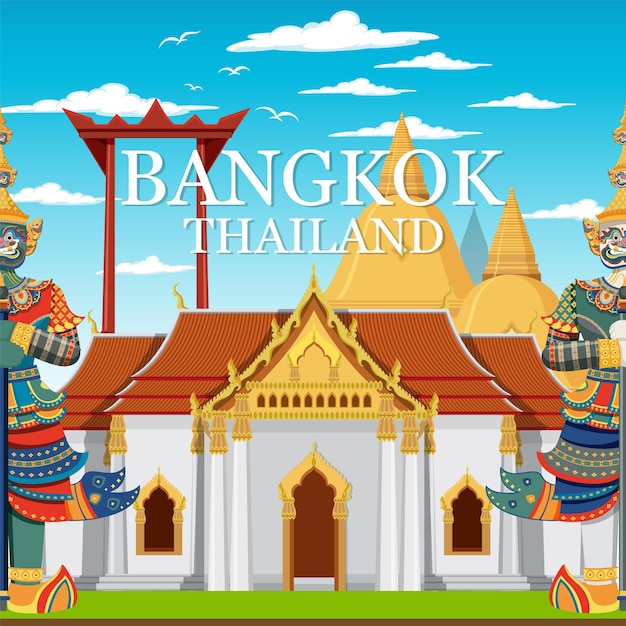 Vector bandera de la señal de bangkok tailandia