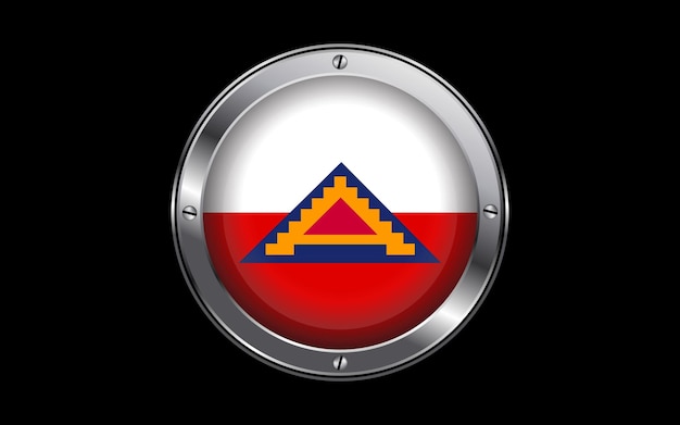 Bandera del Séptimo Ejército Estados Unidos 3d insignia vector de la imagen