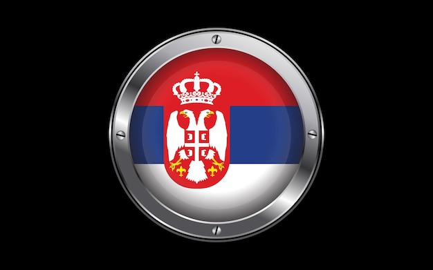 Bandera de Serbia en Vector 3D