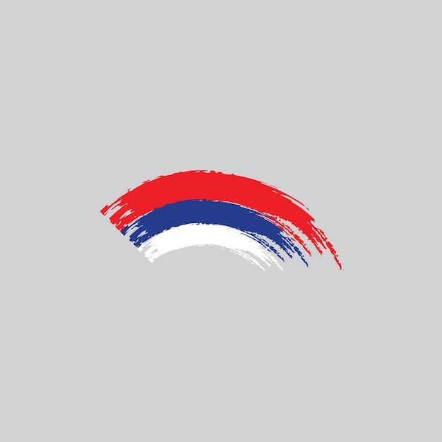 Bandera de serbia en vector de trazo de pincel