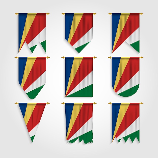 Bandera de seychelles en diferentes formas