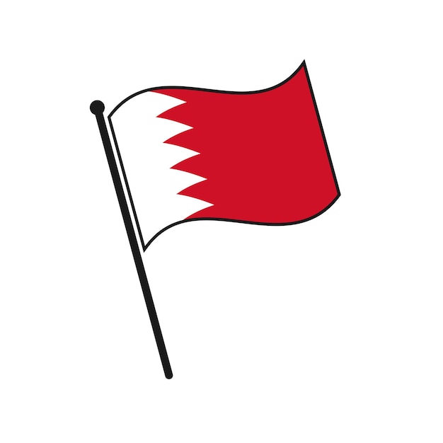 Bandera simple Bahrein icono aislado sobre fondo blanco.