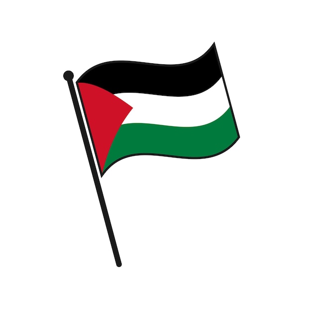 Bandera simple Palestina icono aislado sobre fondo blanco.