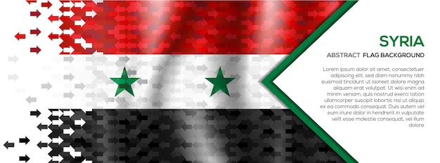 Bandera de Siria abstracta Banner y fondo con concepto de inversión de intercambio de comercio de forma de flecha