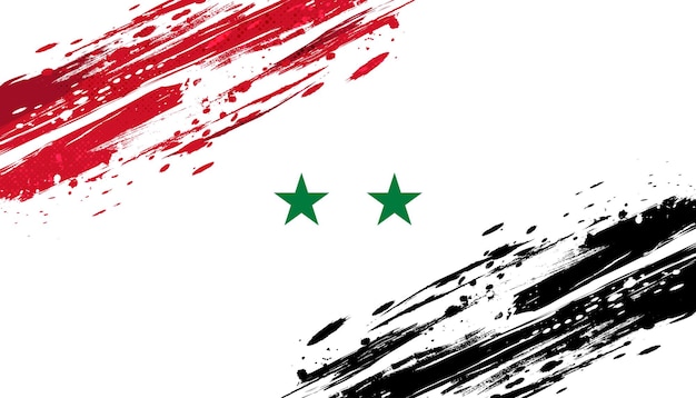 Bandera de Siria con efecto de pincel