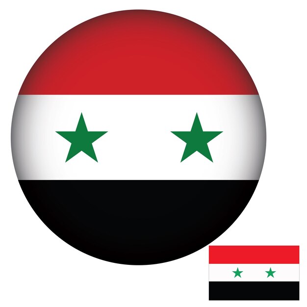 Bandera de Siria de forma redonda