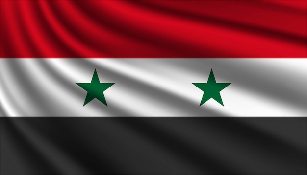 Bandera de Siria plantilla de fondo.