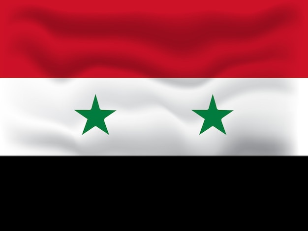 Una bandera de Siria Vector bandera ondeante