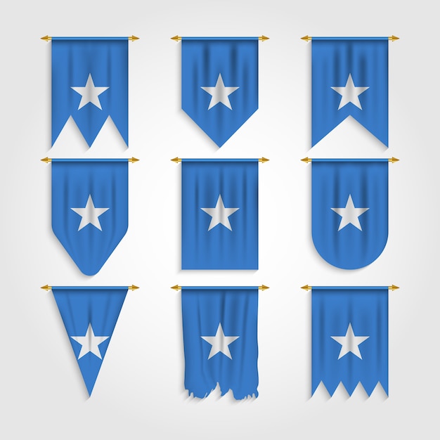 Vector bandera de somalia en diferentes formas, bandera de somalia en varias formas