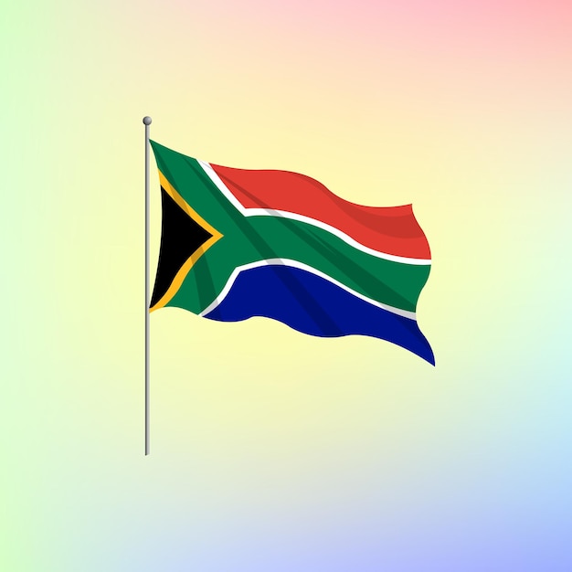 Bandera de Sudáfrica ilustración vectorial premium