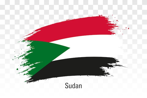 Bandera de Sudán Bandeira de Sudán aislada en una ilustración vectorial blanca
