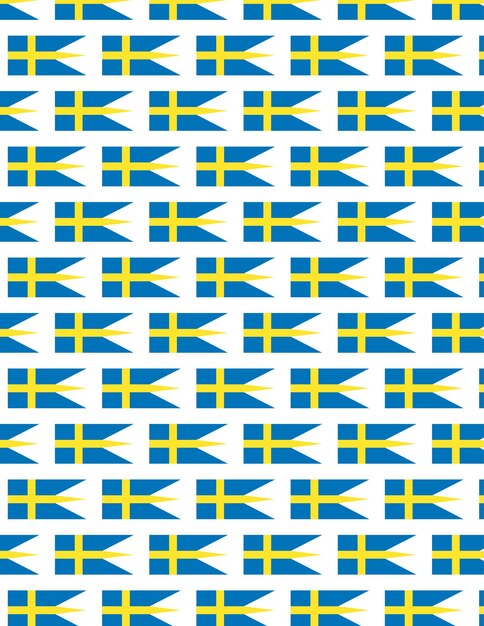 Vector bandera sueca de patrones sin fisuras aislado fondo