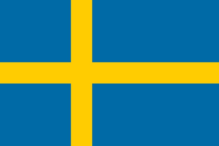 Bandera de Suecia Color estándar Tamaño estándar Una bandera rectangular Ilustración digital Vector plano i