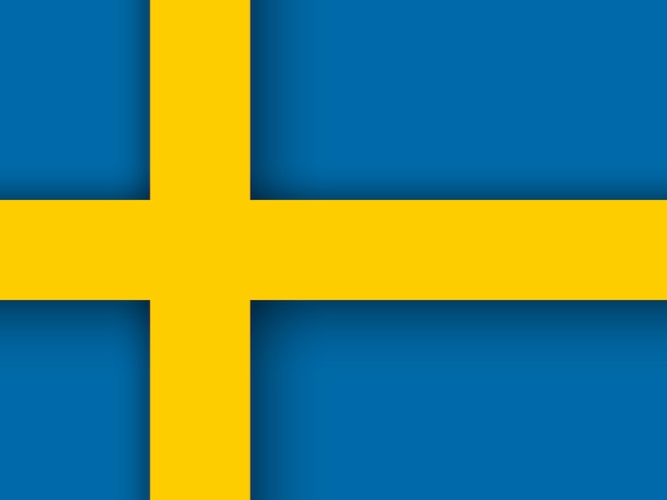 Vector bandera de suecia. fondo de vector de corte de papel. lo mejor para aplicaciones móviles, interfaz de usuario y diseño web.