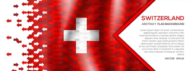 Bandera de Suiza abstracta Banner y fondo con concepto de inversión de intercambio de comercio de forma de flecha