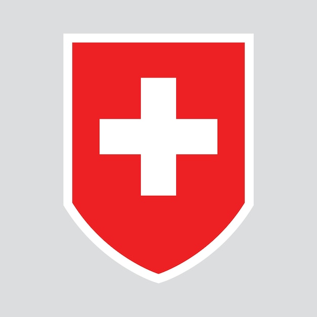 Bandera de Suiza en marco en forma de escudo