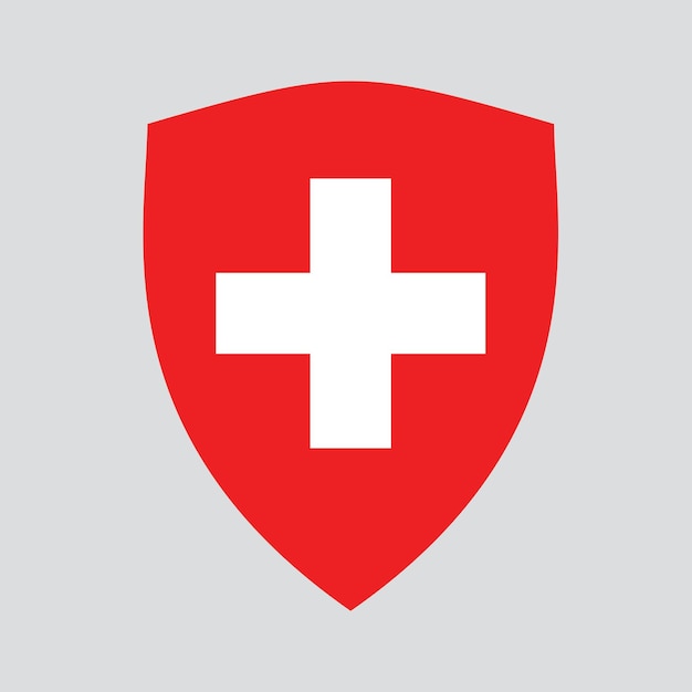 Bandera de Suiza en marco en forma de escudo