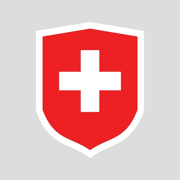 Bandera de Suiza en marco en forma de escudo