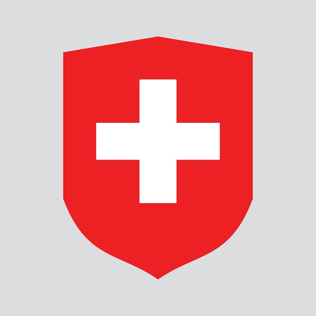 Bandera de Suiza en marco en forma de escudo