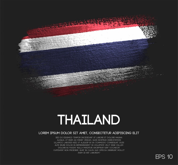 Bandera de Tailandia hecha de pintura Brillo Sparkle Brush