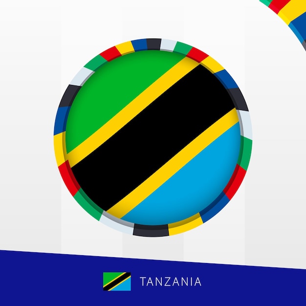 Bandera de Tanzania con un círculo de colores en el borde