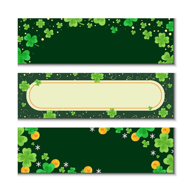 Vector bandera de tarjetas del día de san patricio