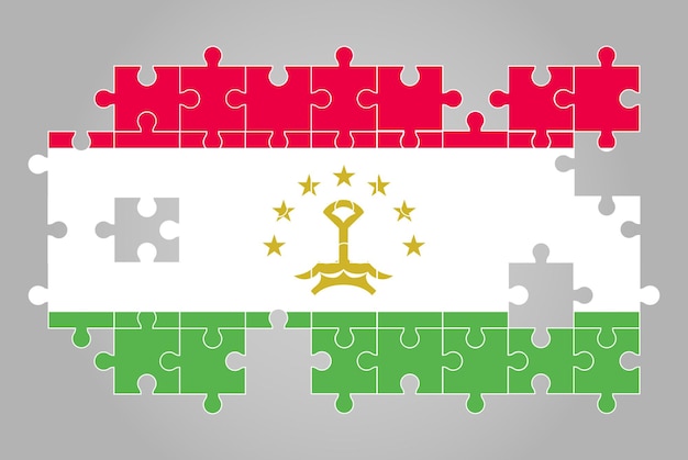 Bandera de tayikistán forma de rompecabezas vector rompecabezas mapa bandera de tayikistán para niños