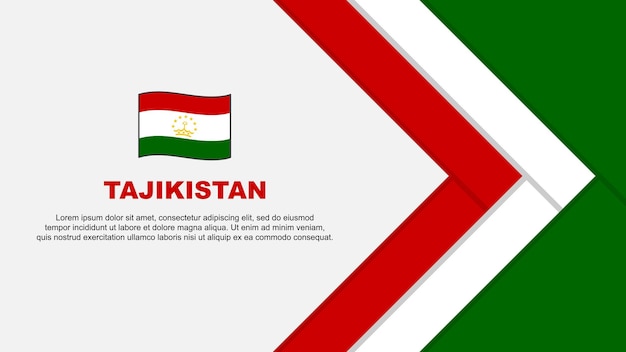 Bandera de Tayikistán Plantilla de diseño de fondo abstracto Bandera del Día de la Independencia de Tayikistán Ilustración vectorial de dibujos animados Bandera de Tayikistán
