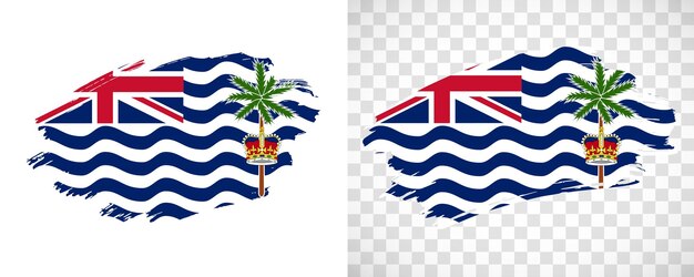 Bandera del Territorio Británico del Océano Índico pintada con pincel artístico sobre un fondo transparente y sólido