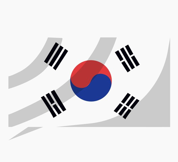 Bandera de texto web del país de Corea del Sur