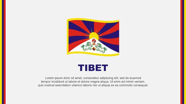 Bandera Tibet Abstracto Diseño de fondo plantilla Día de la Independencia del Tíbet Bandera Medios sociales Ilustración vectorial dibujos animados del Tíbet