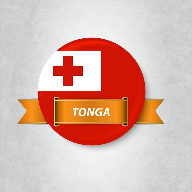 Vector bandera de tonga en un círculo