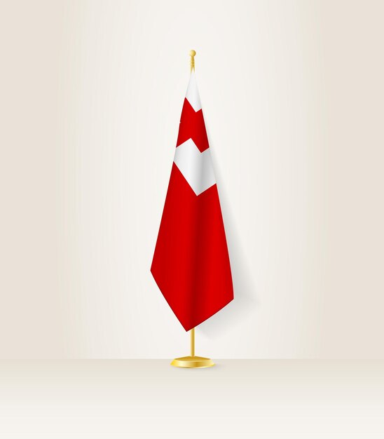 Bandera de tonga en un soporte de bandera