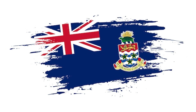 Bandera de trazo de pincel dibujada a mano creativa de la ilustración de vector de país de islas caimán