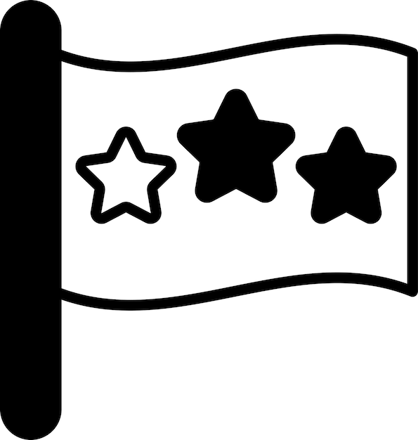 bandera con tres estrellas y una franja negra