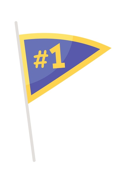 Bandera triangular en una ilustración de palo