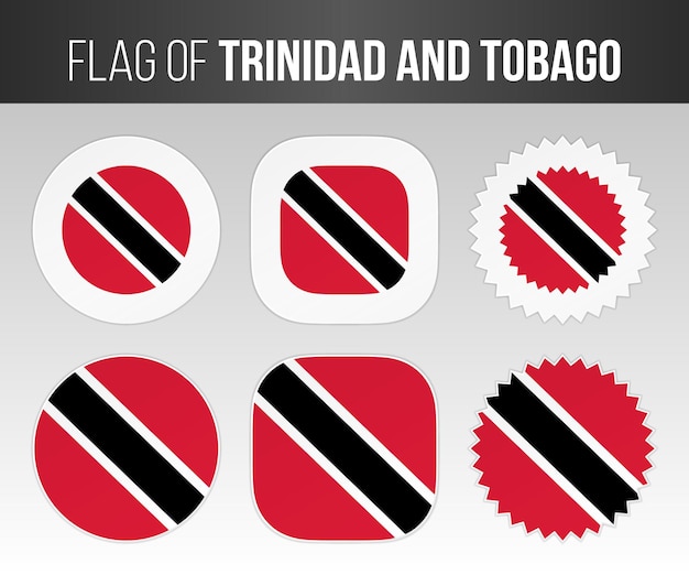 Bandera de trinidad y tobago etiquetas insignias y pegatinas banderas de ilustración de trinidad y tobago