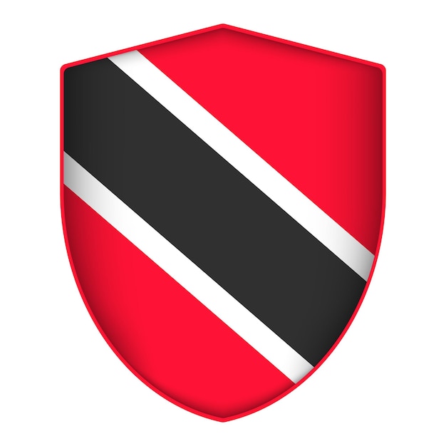 Bandera de Trinidad y Tobago en forma de escudo Ilustración vectorial