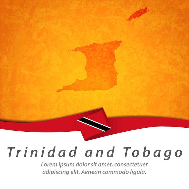 Bandera de trinidad y tobago con mapa central