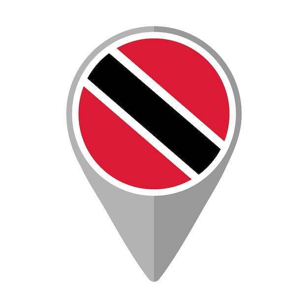 Bandera de Trinidad y Tobago en el pin de ubicación