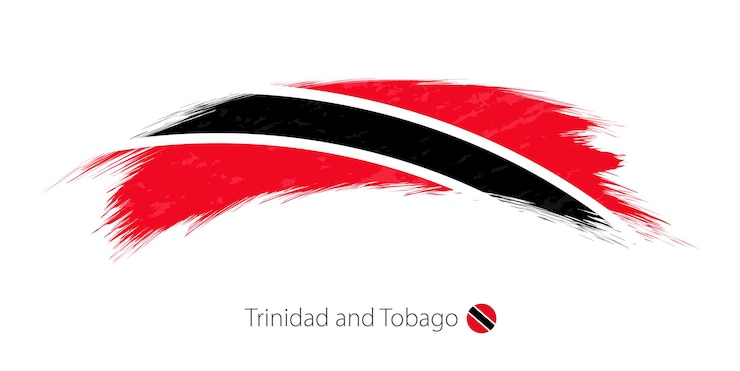 Vector bandera de trinidad y tobago en un trazo de pincel redondeado. ilustración vectorial
