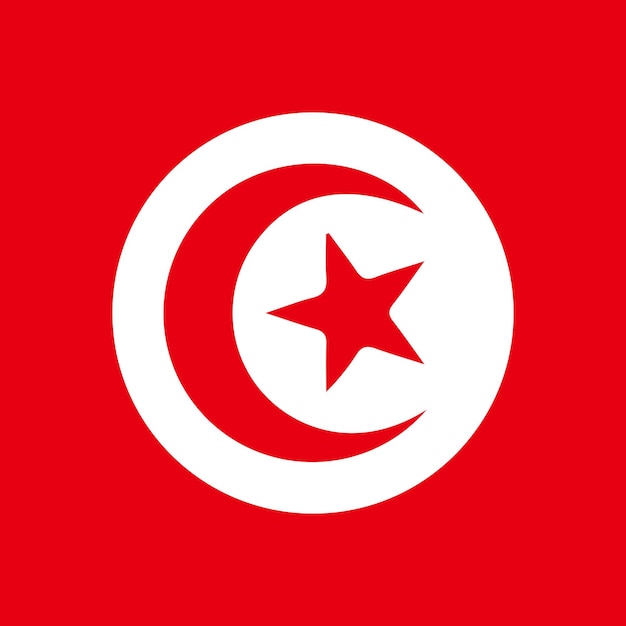 Vector bandera tunecina vector bandera patriótica roja plana