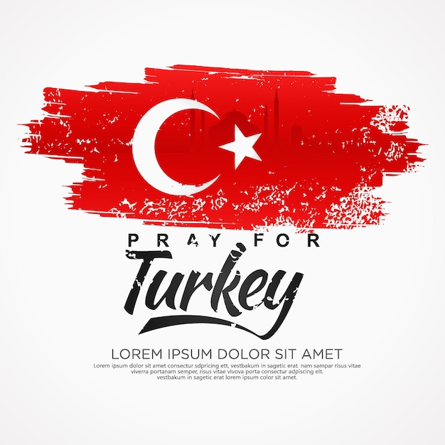 Vector bandera turca de estilo grunge y mapa para tarjeta de felicitación