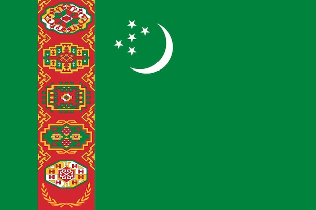 Bandera de Turkmenistán bandera nación ilustración vectorial